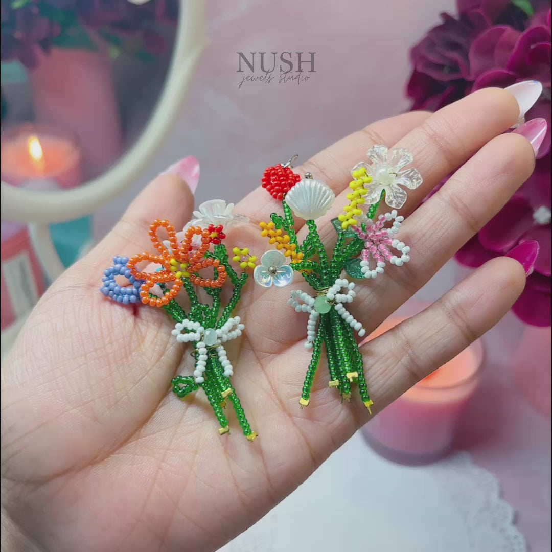 Flower bouquet keychain/phone charm